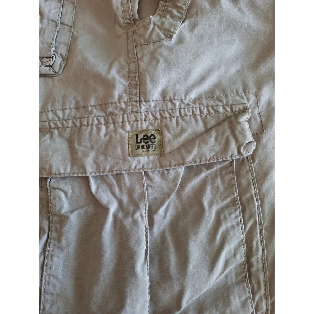 Lee Dungarees Cargo Shorts Mens 38 Beige 90's 100%Cotton Work Wear‎